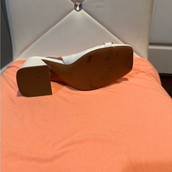 ASOS White Heeled Slingback Loafers with Gold Accent - Picture 5 of 7